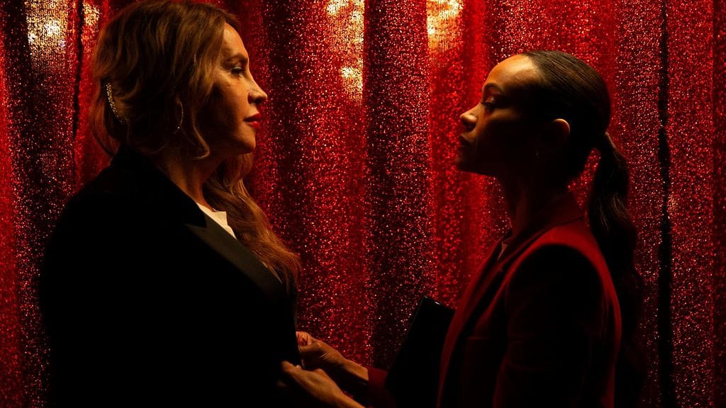 Karla Sofía Gascón ja Zoe Zaldaña näyttelevät pääosia Emilia Pérez -musikaalielokuvassa.