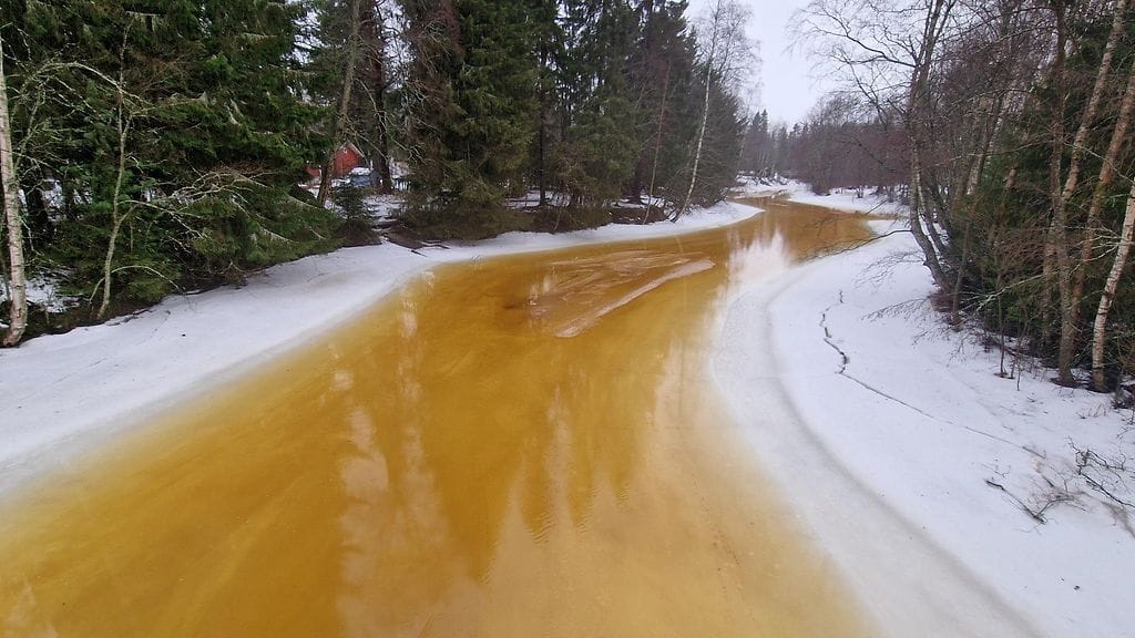 Sulamisvedet tulvivat jään päällä Oulun Hietasaaressa tiistaina 25.2.2025.