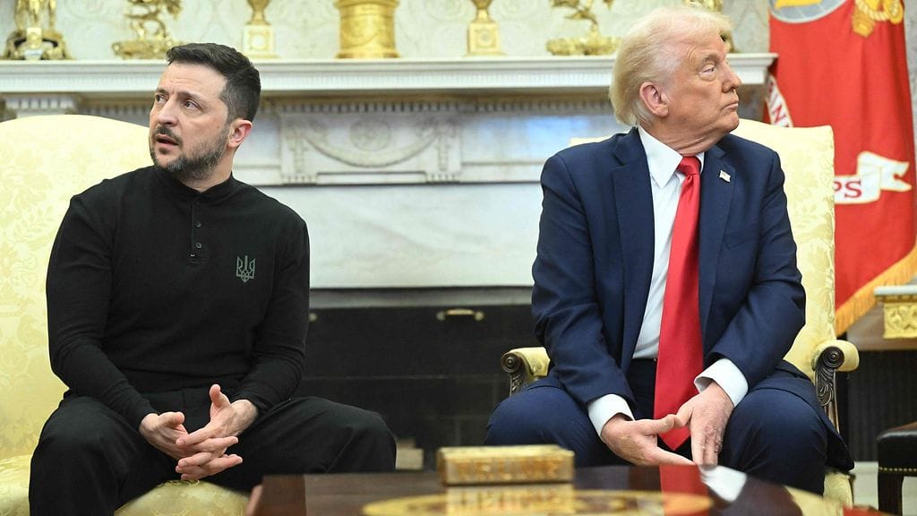 Volodymyr Zelenskyi ja Donald Trump tapasivat tänään Valkoisessa kireissä tunnelmissa.