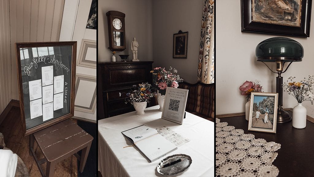 Marjukan ja Patrikin häät itse tehtyjen asioiden kollaasi