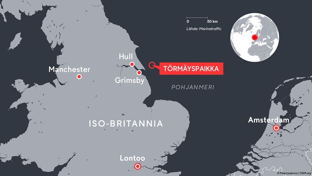 1003 Pohjanmeri tankkeritörmäys kartta