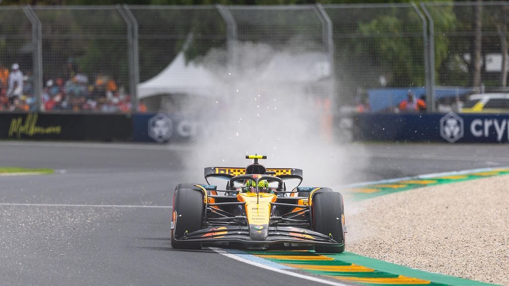 Lando Norris kaasutteli paalupaikalle Australiassa.