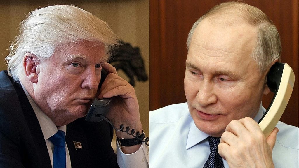 Arkistokuva Trumpin ja Putinin puhelusta vuonna 2017.