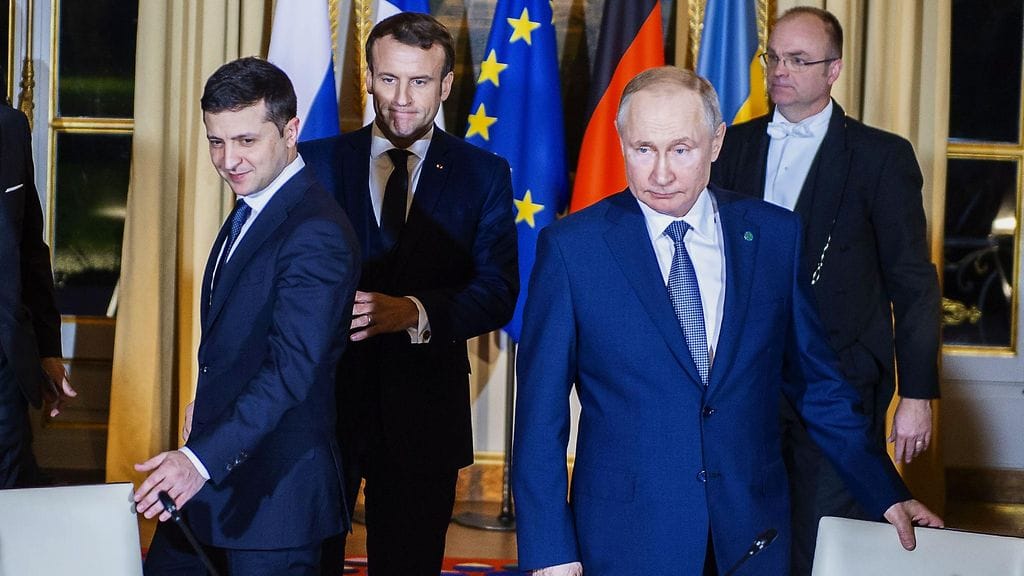 Ukrainan presidentti Volodymyr Zelenskyi ja Venäjän presidentti Vladimir Putin tapasivat Pariisissa joulukuussa 2019.