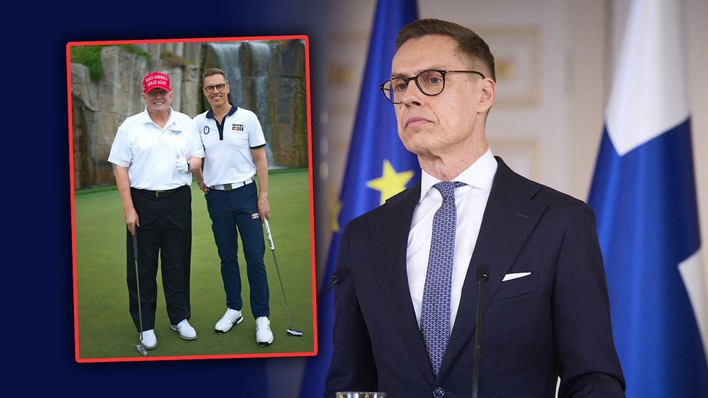 Pienessä kuvassa Alexander Stubb ja Yhdysvaltain presidentti Donald Trump golffaamassa.