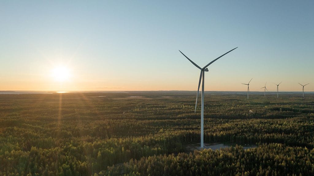 OX2:n rakennuttama ja hallinnoima Metsälamminkankaan tuulipuisto. Kuva: Petteri Löppönen