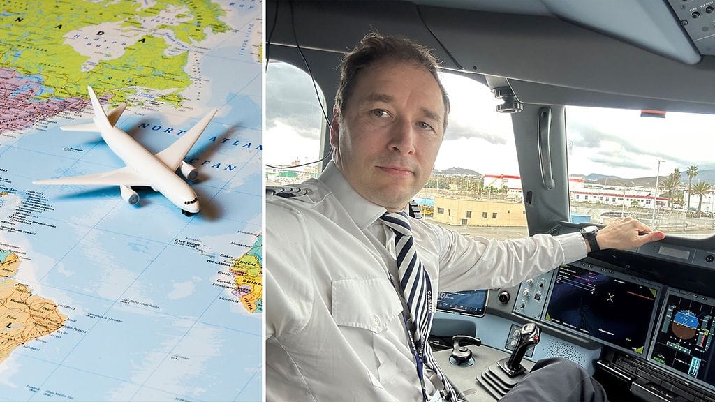 Lentokapteeni Akseli Meskanen on lentänyt matkustajakoneita Euroopassa ja mannertenvälisillä lennoilla yli 19 vuotta.