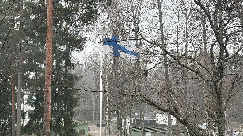 Liput liehuvat Agricolan kunniaksi.