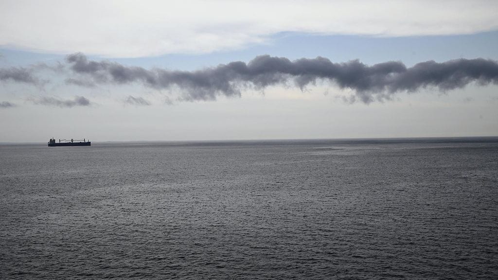 Rahtilaiva Suomenlahdella vuonna 2024. Kuvituskuva.