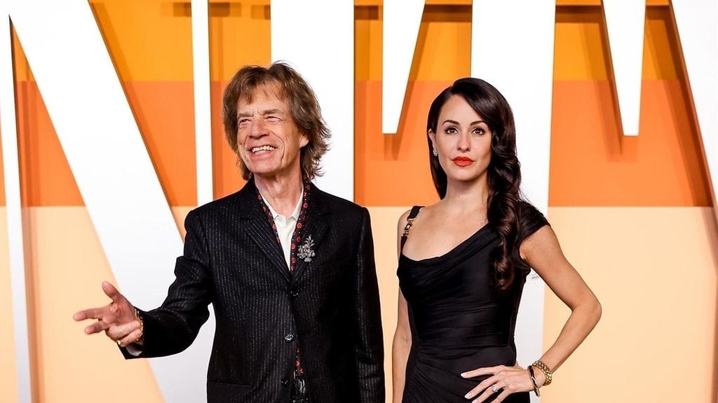 Mick Jagger ja Melanie Hamrick Vanity Fairin Oscar-juhlissa maaliskuussa 2025