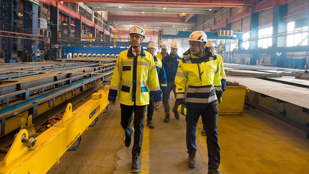 Presidentti Alexander Stubb vieraili Rauman telakalla 26. maaliskuuta.