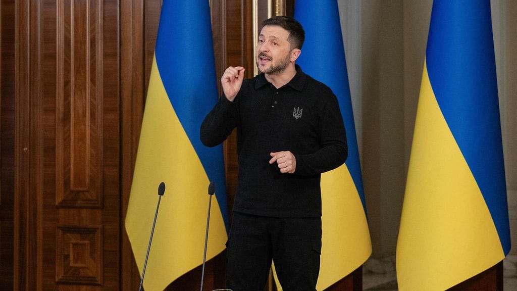 Ukrainan presidentti Volodymyr Zelenskyi 17. huhtikuuta.