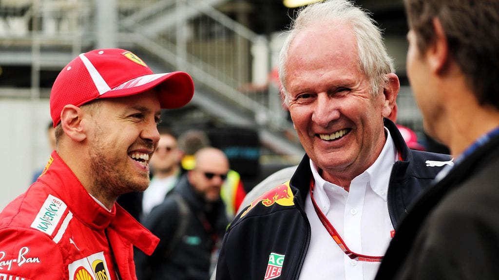 Helmut Marko (oik.) ja Sebastian Vettel (vas.) ovat tunteneet kauan.