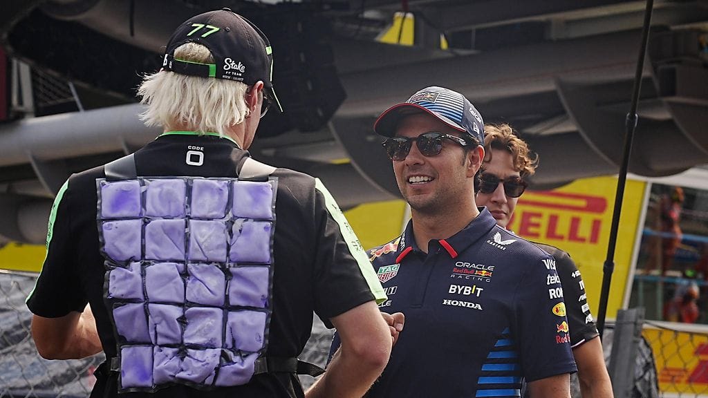 Sergio Pérez (oik.) pääsee Bildin mukaan Cadillacille. Valtteri Bottas on vailla kisakuskin paikkaa.