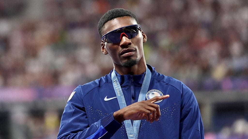 Fred Kerley oli 100 metrillä kolmas Pariisin olympialaisissa viime kesänä.