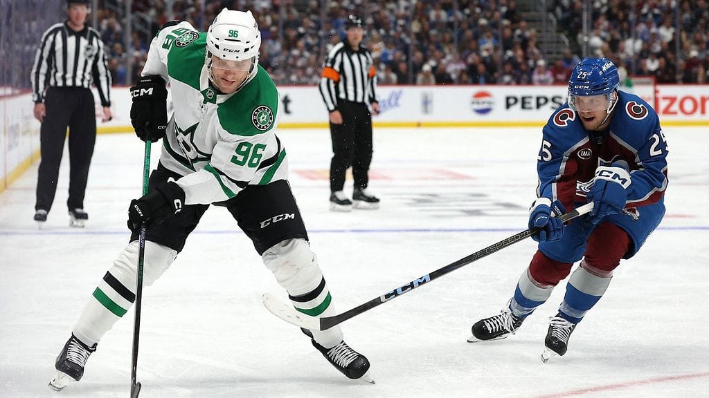 Mikko Rantanen pudotuspelisarjan 3. ottelussa.