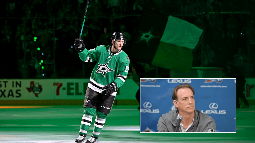 Colorado Avalanchen GM Joe Sakic (oik.) kommentoi Mikko Rantasen kohukauppaa.