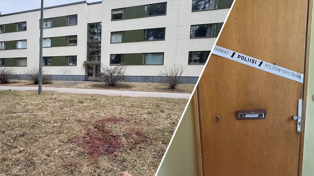 Verijäljet Oulun Kaukovainiolla muistuttivat yön kohtalokkaista tapahtumista vielä keskiviikkona iltapäivällä.