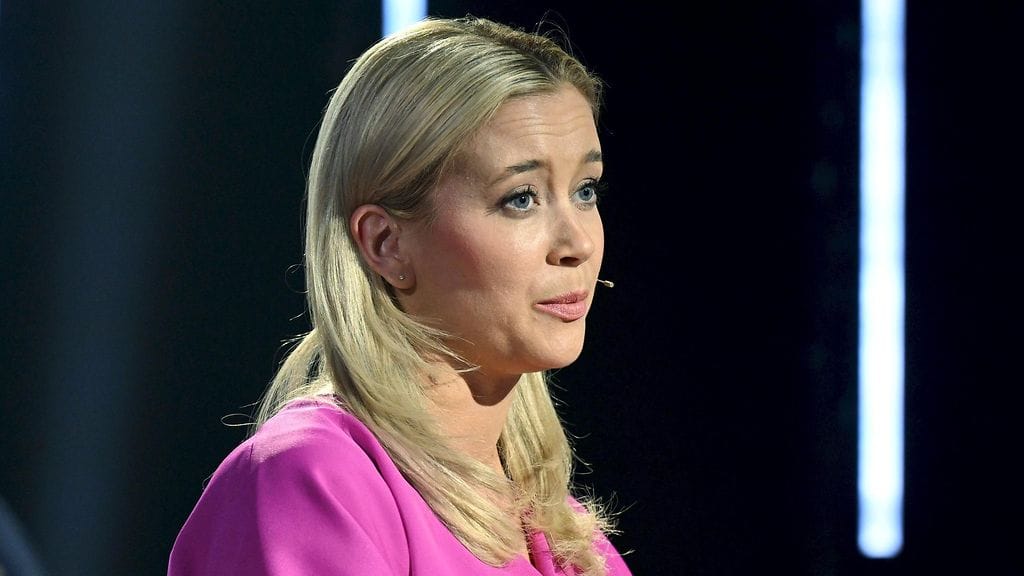 Vihreiden Sofia Virta Helsingin Sanomien alue- ja kuntavaalien puheenjohtajatentissä Helsingissä 8. huhtikuuta.