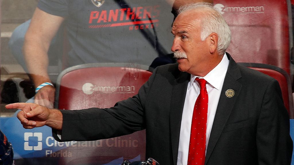 Joel Quenneville on toiminut NHL:ssä St. Louis Bluesin, Colorado Avalanchen, Chicago Balckhawksin ja Florida Panthersin (kuvassa) päävalmentajana. Nyt ura jatkuu Anaheimissa.