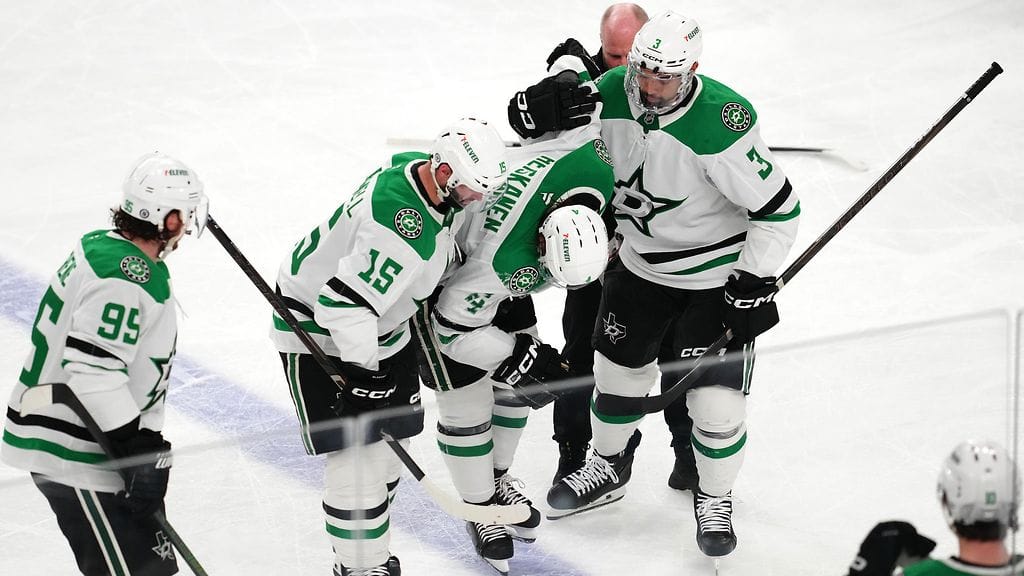 Miro Heiskanen loukkaantui tammikuun lopussa ottelussa Vegas Golden Knightsia vastaan.