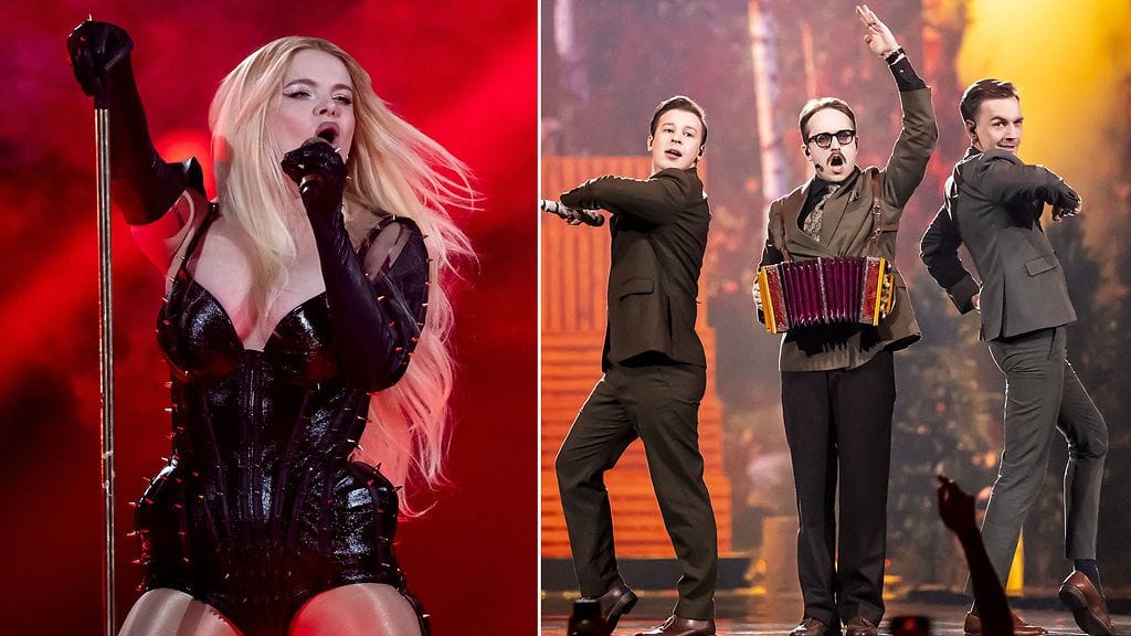 Erika Vikman kisaa viisufinaalissa paikalla 13, KAJ:n esiintymisnumero on 23.