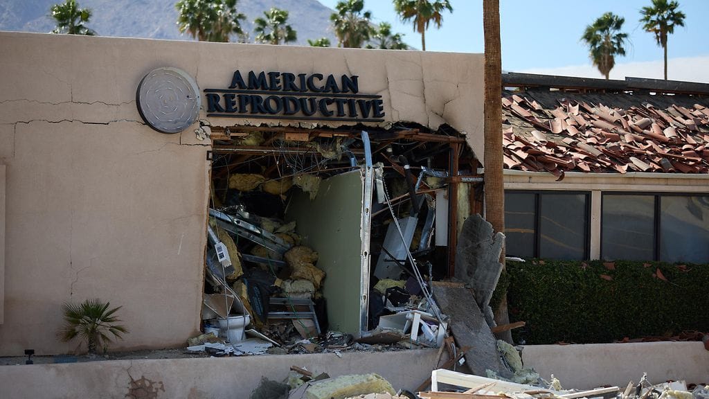 Räjähdyksen jälkiä Palm Springissä, Kaliforniassa