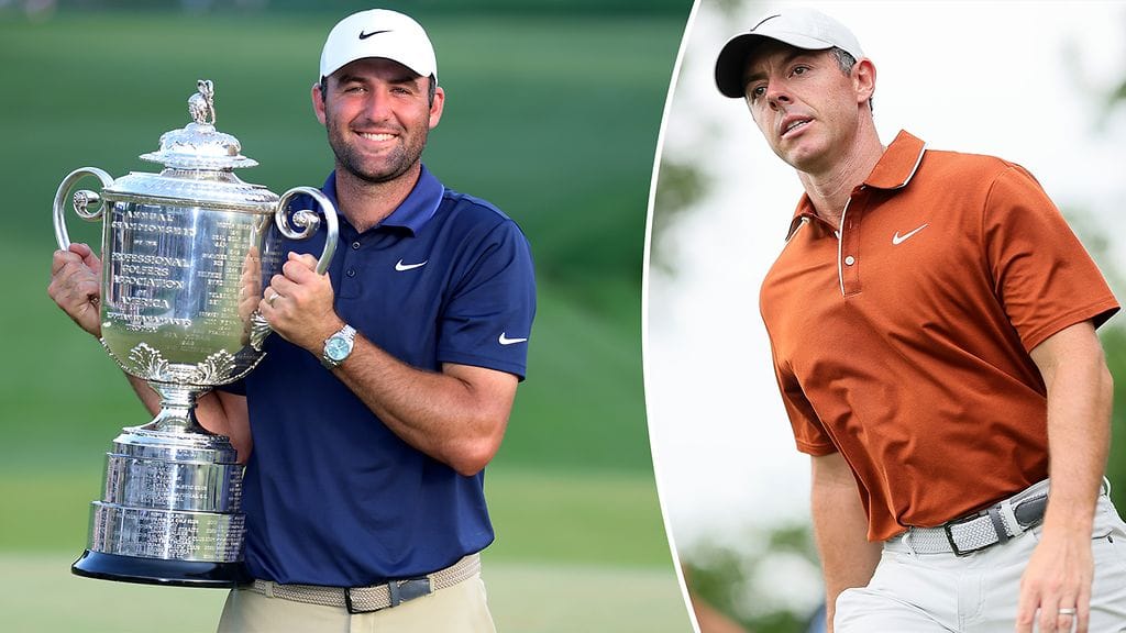 Scottie Scheffler otti major-voiton. Rory McIlroy ei puhunut medialle mitään.