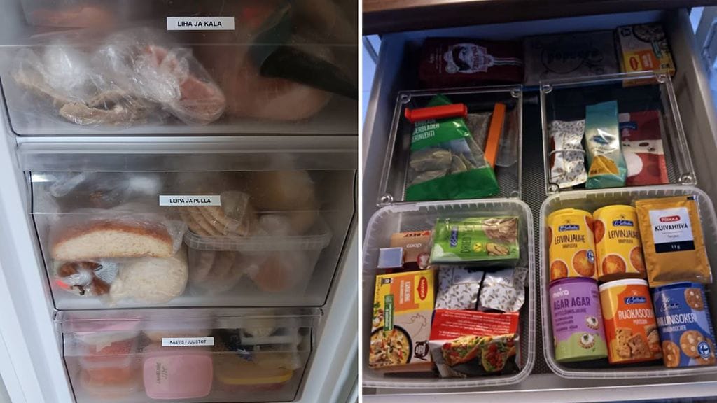 Vihtiläinen Mimmu järjestelee ruoat kotona niin, ettei hävikkiä pääse syntymään.