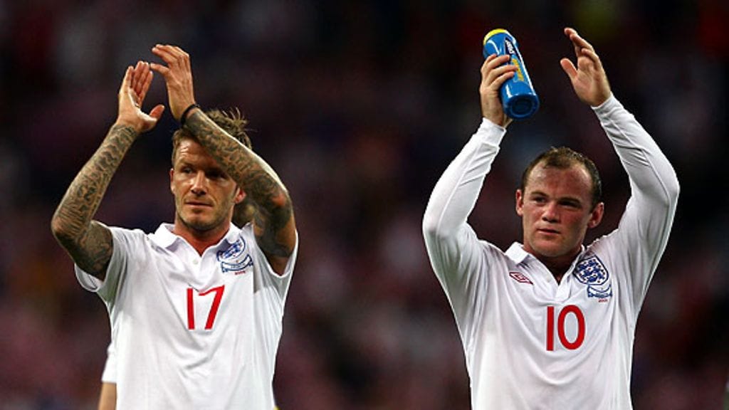 David Beckham ja Wayne Rooney. Kuva: Jamie McDonald/GETTY.