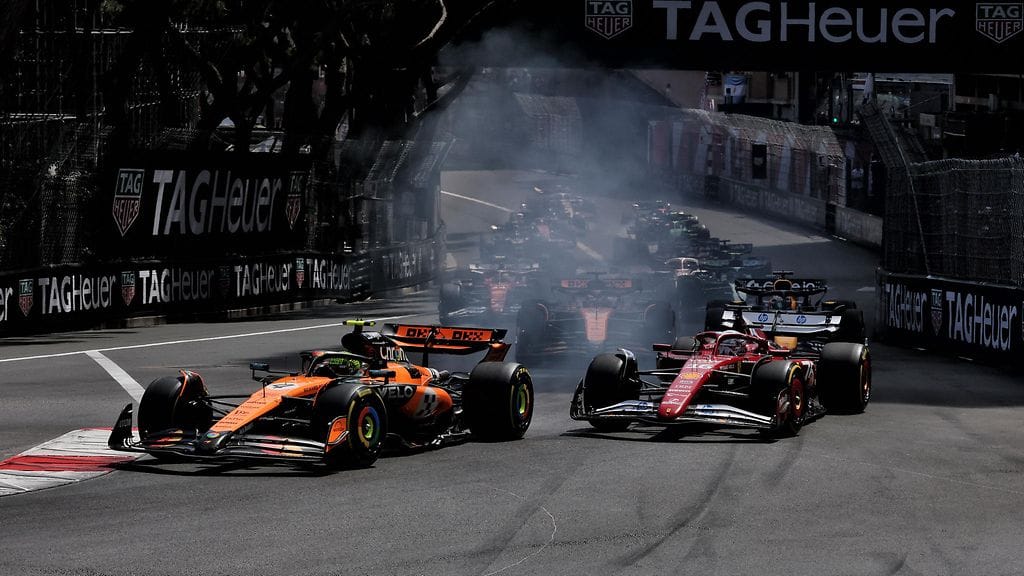 Monacon F1-kisan kärkitaistelun ainoa jännittävä tilanne nähtiin ensimmäisessä mutkassa, kun Lando Norris lukitsi jarrunsa Charles Leclercin edessä.