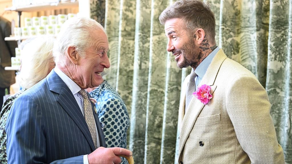 Kuningas Charles ja David Beckham edustivat samassa tilaisuudessa toukokuussa 2025.