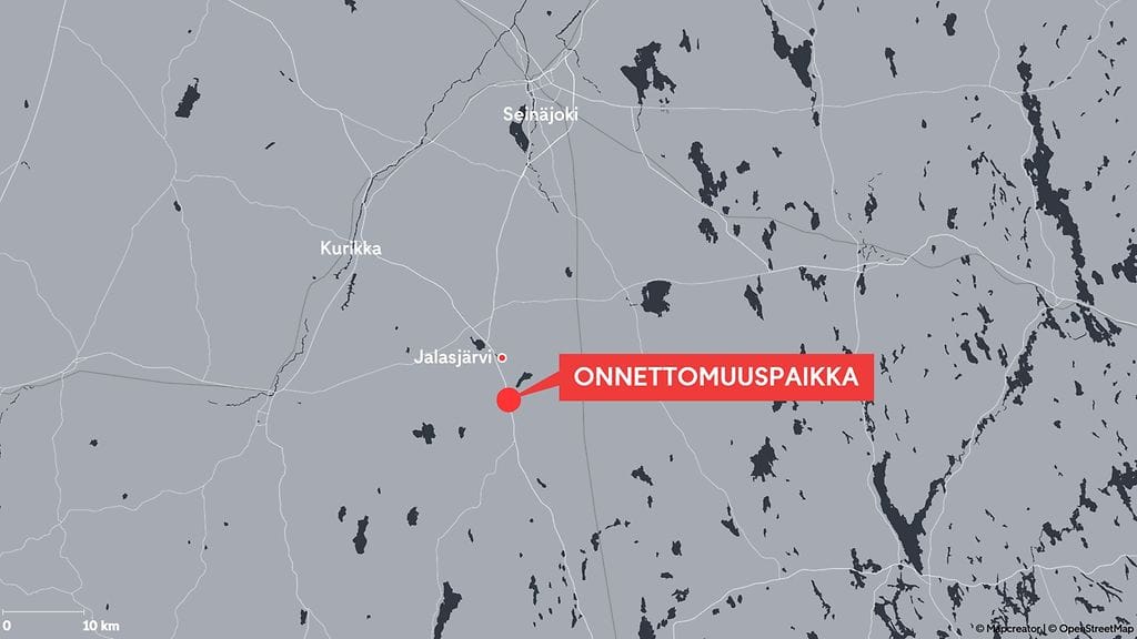 Karttakuva 080625 Jalasjärven liikenneonnettomuus