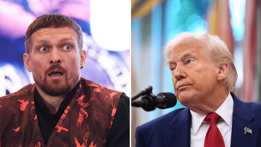 Oleksandr Usyk ja Donald Trump.