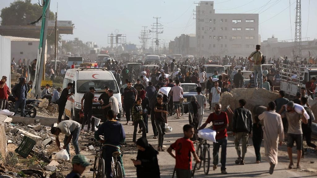 Yli 30 ihmistä kuoli Israelin tulituksella avustuspisteellä. Kuva Gazasta 28. toukokuuta