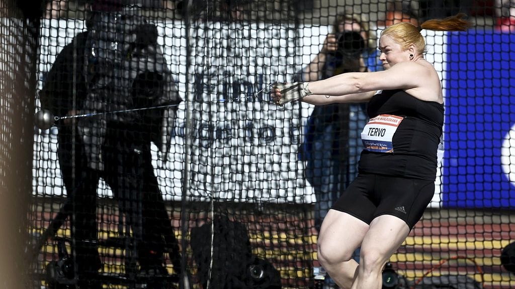 Krista Tervo jäi moukarissa tulokseen 65,41.