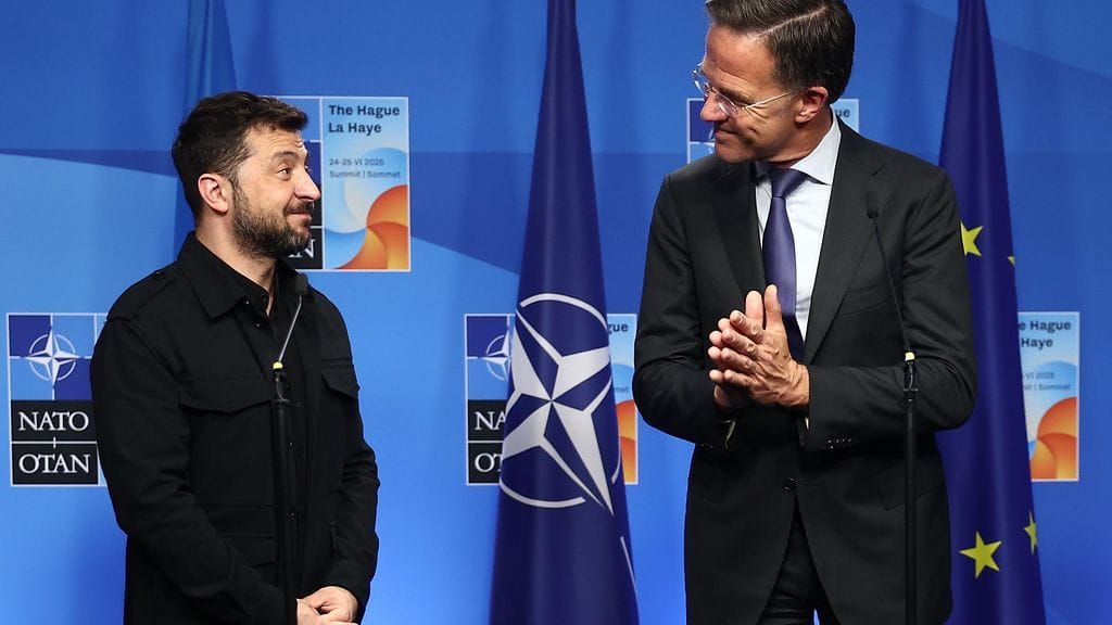 Ukrainan presidentti Volodymyr Zelenskyi ja Naton pääsihteeti Mark Rutte.