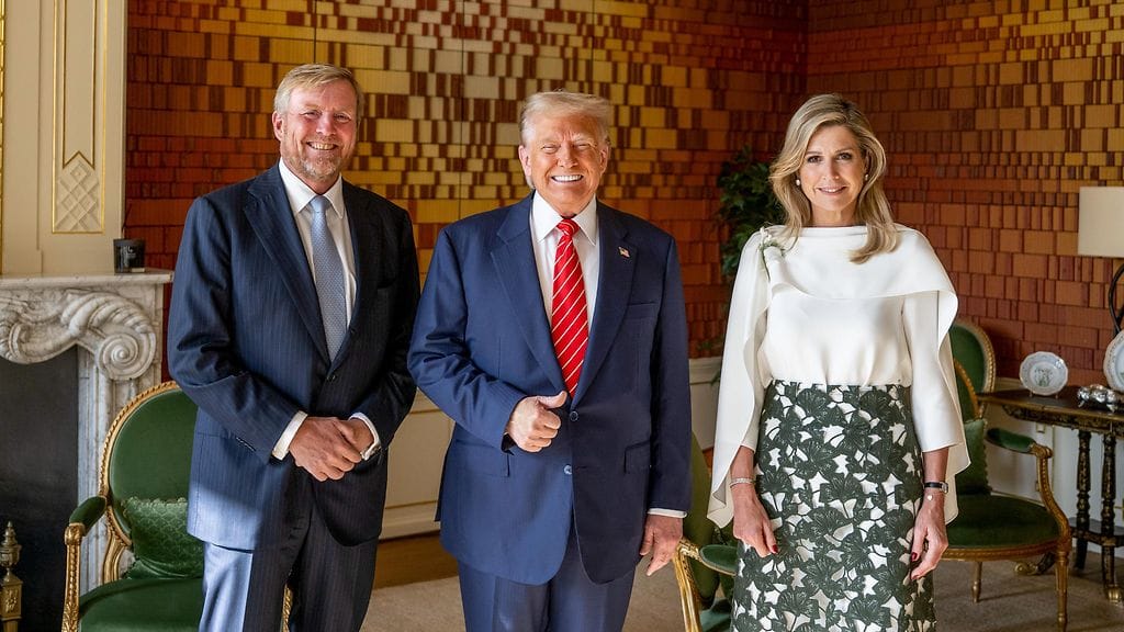 Alankomaiden kuningas Willem-Alexander ja kuningatar Maxima ottivat Yhdysvaltain presidentin Donald Trumpin vastaan Huis Ten Boschin palatsissa.