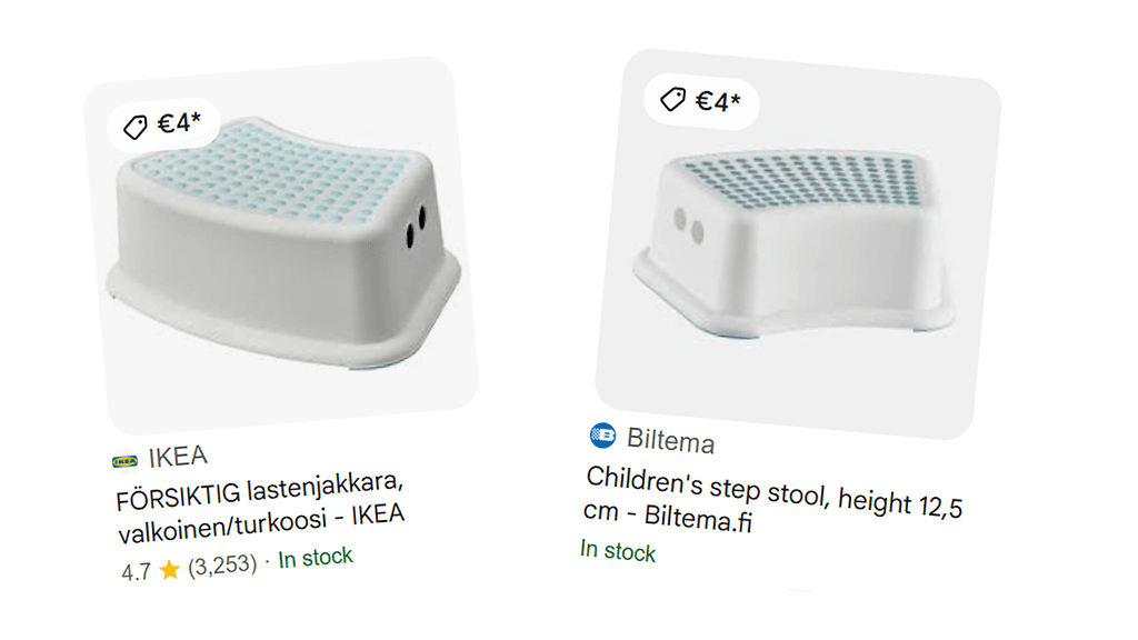 Ikea vs Biltema jakkara