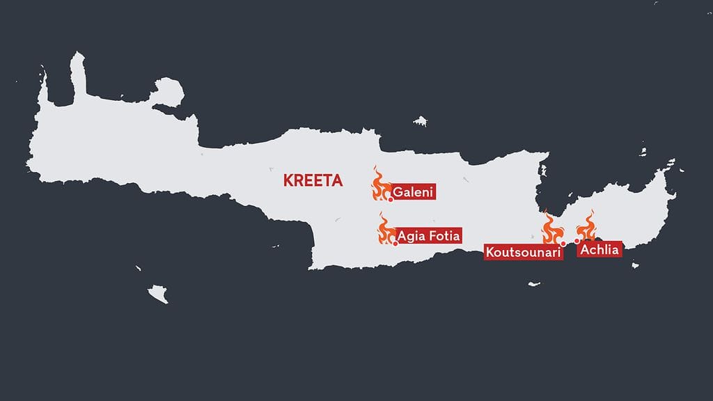 0307 - Kreikka tulipalot Kreeta kartta
