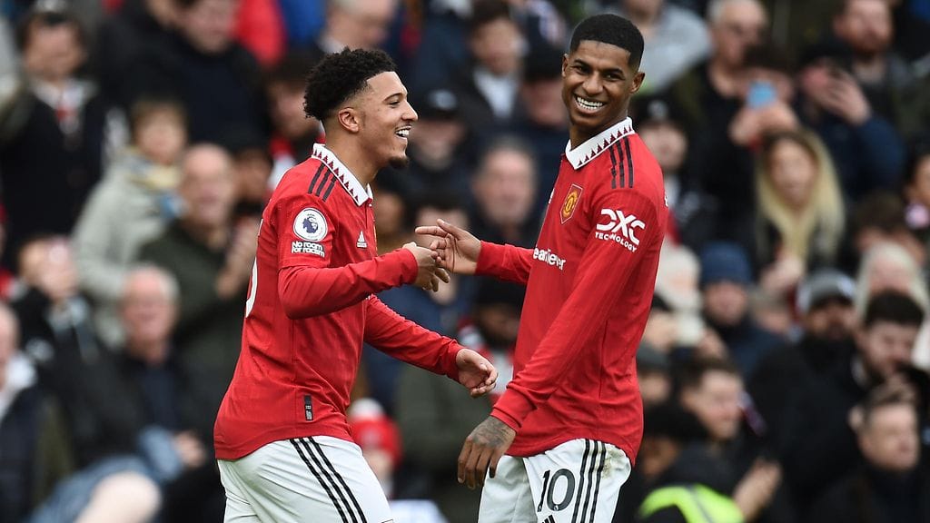 Jadon Sancho (vasemmalla) ja Marcus Rashford (oikealla) haluavat lähteä Manchester Unitedista.