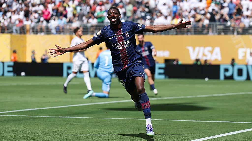 Ousmane Dembele teki PSG:n toisen maalin.