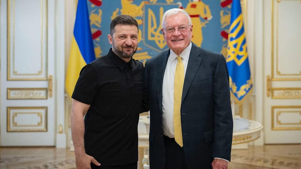 Presidentti Zelenskyi ja Yhdysvaltain Ukrainan erityislähettiläs Kiovassa tänään.