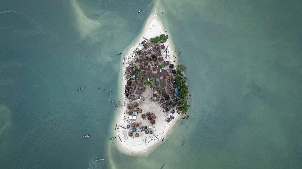 Ilmakuva Nyangain saaresta 30. huhtikuuta 2025.