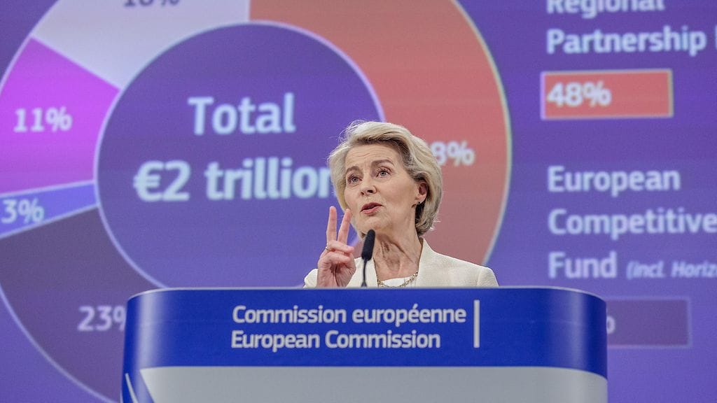 Esitetty budjetti on suuruudeltaan lähes 2 000 miljardia euroa. Euroopan komission puheenjohtaja Ursula Von der Leyen esitteli budjettiesitystä heinäkuussa.