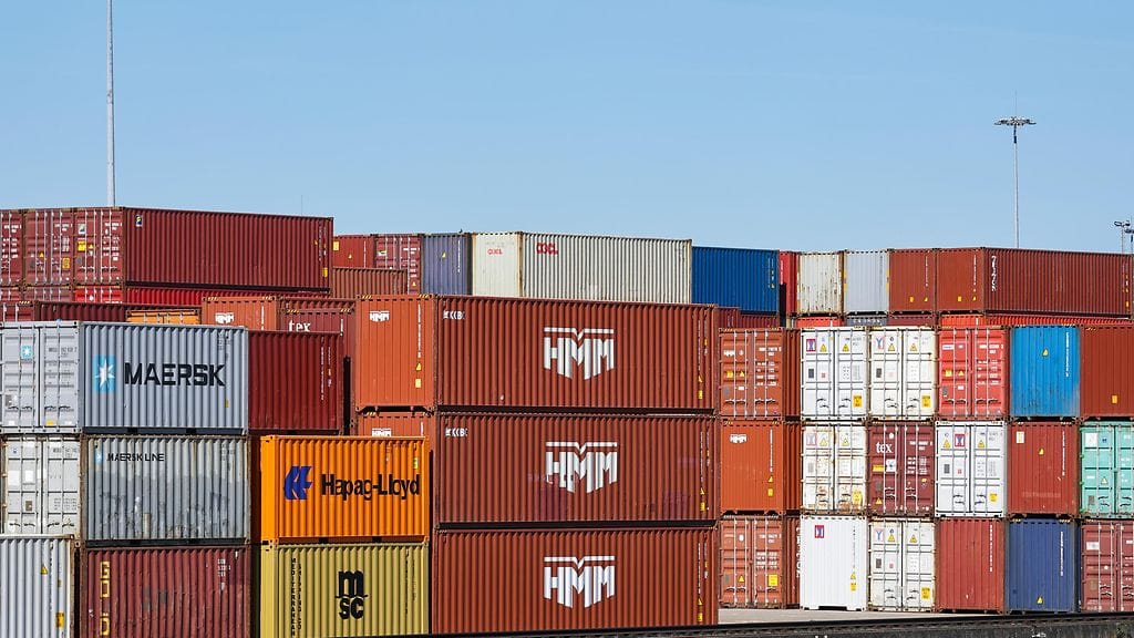 Kuvituskuvaa Saksasta Duisportin satamasta 7. huhtikuuta 2025.