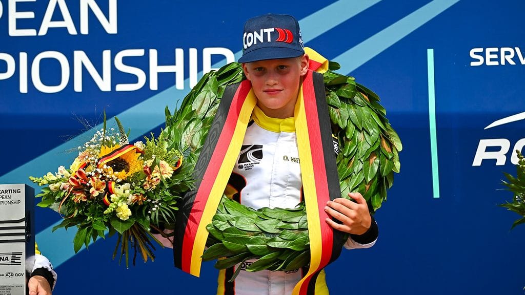 Oiva Vettenranta ajoi FIA Karting Academy-Junior -sarjan Saksan osakilpailun voittoon.