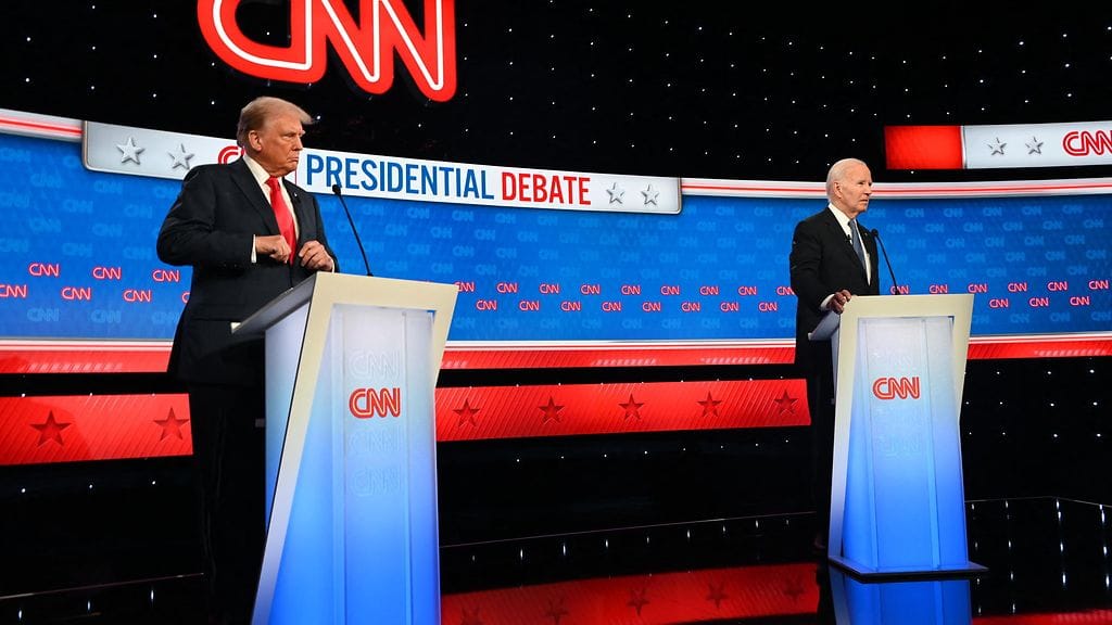 Joe Biden ja Donald Trump televisioidussa vaaliväittelyssä 27. kesäkuuta 2024