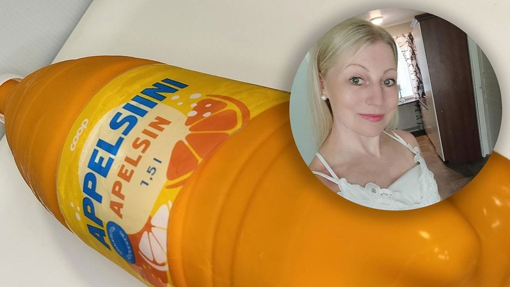 Miritsan valmistama pullokakku. Pikkukuvassa Miritsa itse.