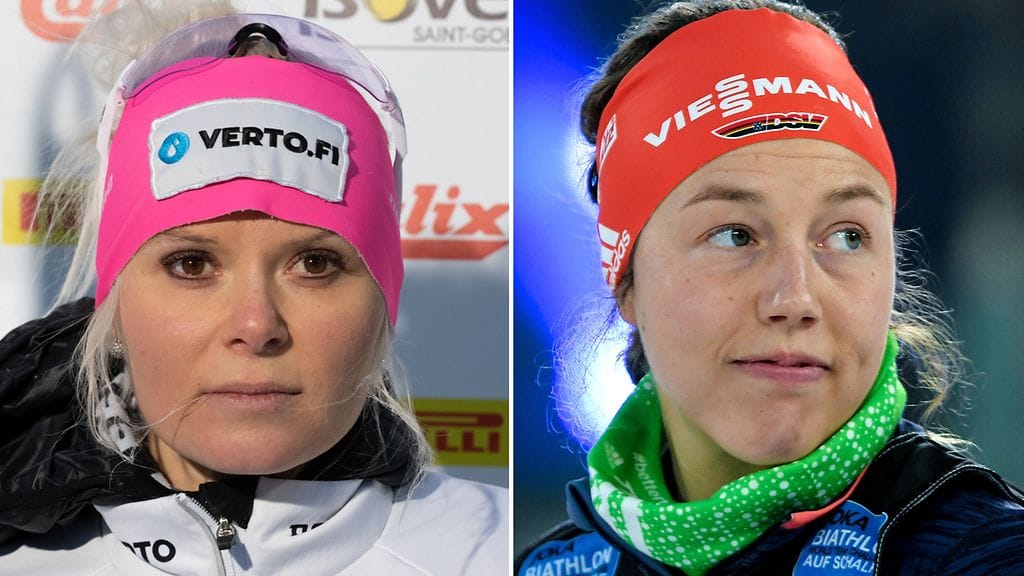 Mari Eder (vas.) tutustui Laura Dahlmeieriin paremmin yhteisten kilpavuosien jälkeen.